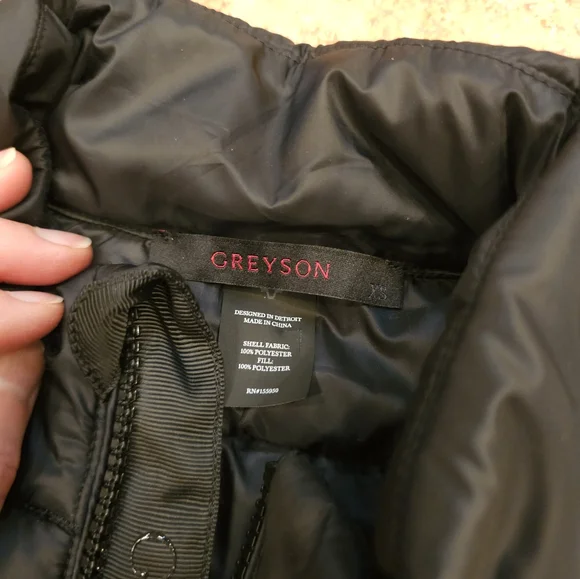 Greyson Black Puffer Vest Xs - Picture 4 of 12